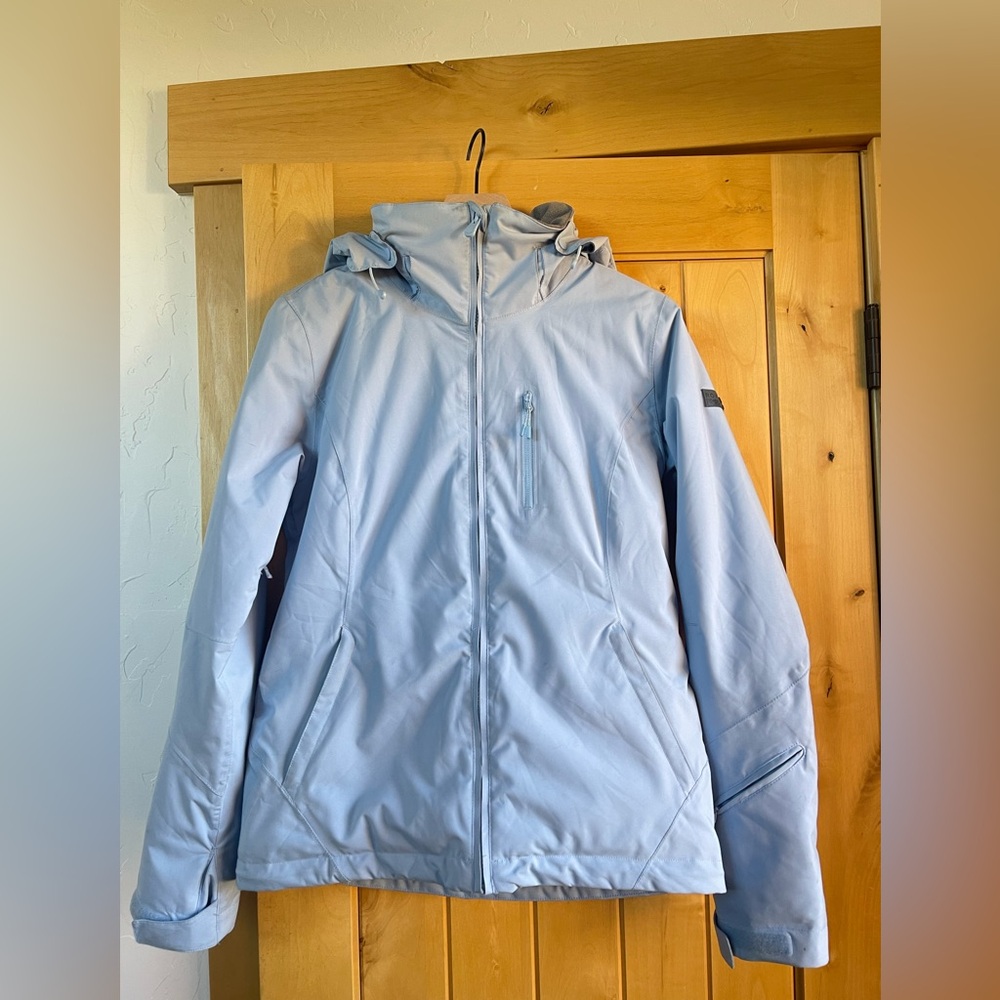 Light Blue Hooded Ski Jacket- ROXY